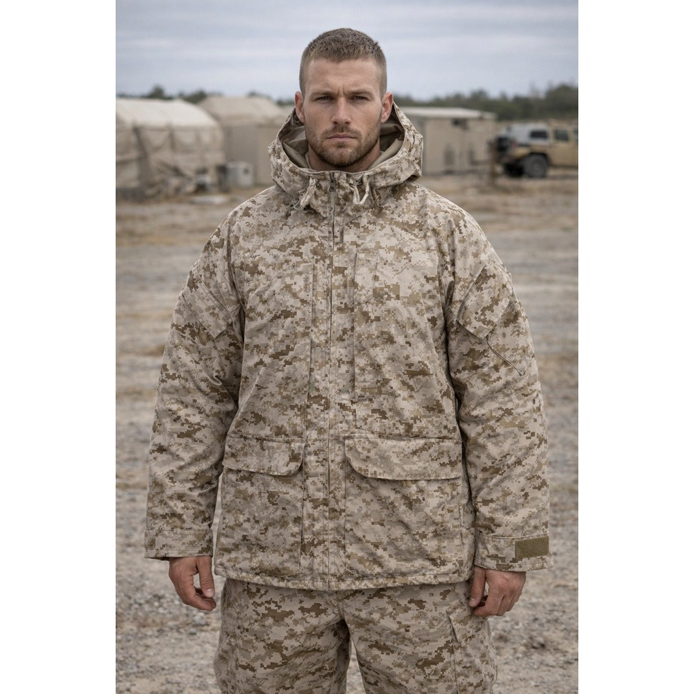 US Navy Type II Working Parka AOR1 Digital Camo Mens Size Large Long 05-12 USA